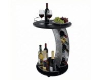 Servírovací stolík na kolieskach Aladar New - čierna / strieborná