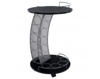 Servírovací stolík na kolieskach Aladar New - čierna / strieborná