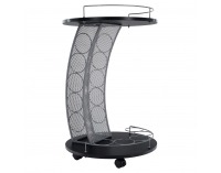 Servírovací stolík na kolieskach Aladar New - čierna / strieborná