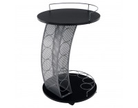 Servírovací stolík na kolieskach Aladar New - čierna / strieborná