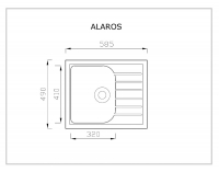 Granitový kuchynský drez Alaros 58,5x49 cm - biela