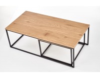 Konferenčný stolík (2 ks) Alaska - dub zlatý / čierna