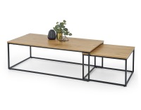 Konferenčný stolík (2 ks) Alaska - dub zlatý / čierna