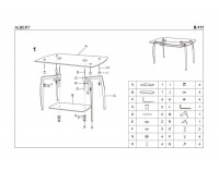 Sklenený jedálenský stôl Albert - sklo / chróm