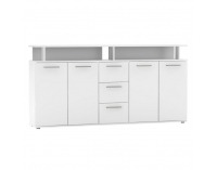 Štvordverová komoda so zásuvkami Albi - biela