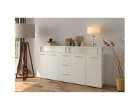 Štvordverová komoda so zásuvkami Albi - biela