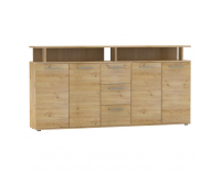 Štvordverová komoda so zásuvkami Albi - dub artisan