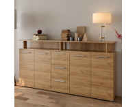 Štvordverová komoda so zásuvkami Albi - dub artisan