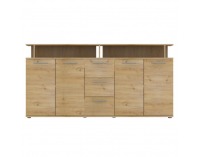 Štvordverová komoda so zásuvkami Albi - dub artisan