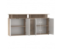 Štvordverová komoda so zásuvkami Albi - dub sonoma / biela