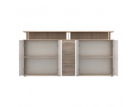 Štvordverová komoda so zásuvkami Albi - dub sonoma / biela