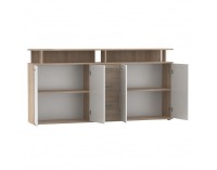 Štvordverová komoda so zásuvkami Albi - dub sonoma / biela