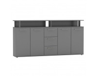 Štvordverová komoda so zásuvkami Albi - grafit