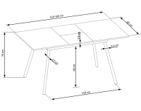 Rozkladací jedálenský stôl Albon - dub sonoma / sivá