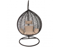 Závesné hojdacie kreslo Alcamo L - hnedá / béžová