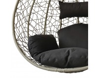 Závesné hojdacie kreslo Alcamo L - sivá / tmavosivá