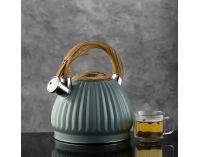 Nerezový čajník s píšťalkou Alco 3 l - zelená