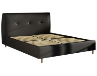 Čalúnená manželská posteľ s roštom Alegro 140 - čierna