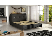 Čalúnená manželská posteľ s roštom Alegro 140 - čierna