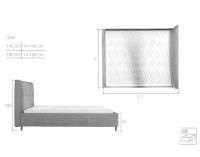 Čalúnená manželská posteľ s roštom Alegro 160 - čierna