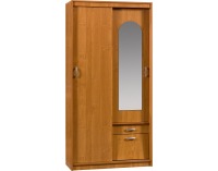 Šatníková skriňa so zrkadlom Aleksander 3 3D - jelša