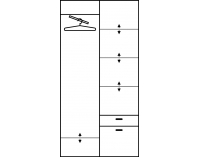 Šatníková skriňa s posuvnými dverami Aleksander 3 3D - dub burgundský