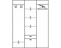 Šatníková skriňa so zrkadlom Aleksander 4 4D - dub burgundský