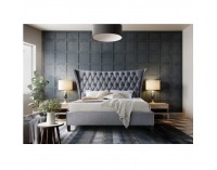 Čalúnená manželská posteľ s roštom Alesia 180 180x200 cm - sivá / wenge