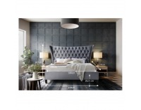 Čalúnená manželská posteľ s roštom Alesia 180 180x200 cm - sivá / wenge