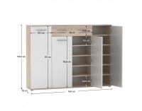 Botník (skrinka na topánky) Alexis - dub sonoma / biela