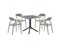 Stohovateľná stolička Alfio - sivá