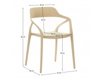 Stohovateľná stolička Alfio - sivohnedá (taupe)