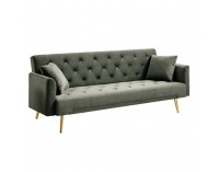 Rozkladacia pohovka Alisia - tmavozelená Velvet / zlatá