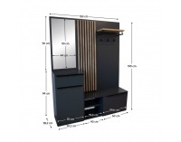 Predsieň Aliva V2 - antracit extra vysoký lesk HG / dub artisan