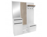 Predsieň Aliva V2 - biela extra vysoký lesk HG / dub artisan