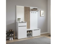 Predsieň Aliva V2 - biela extra vysoký lesk HG / dub artisan