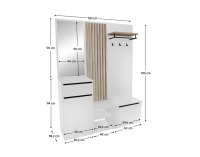 Predsieň Aliva V2 - biela extra vysoký lesk HG / dub artisan