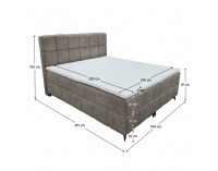 Boxspringová manželská posteľ Alma 140x200 cm - hnedosivá (taupe)