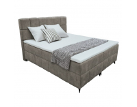 Boxspringová manželská posteľ Alma 160x200 cm - hnedosivá (taupe)