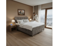 Boxspringová manželská posteľ Alma 160x200 cm - hnedosivá (taupe)