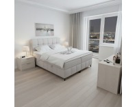 Boxspringová manželská posteľ Alma 160x200 cm - svetlosivá