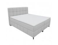 Boxspringová manželská posteľ Alma 160x200 cm - svetlosivá