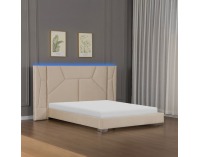 Manželská posteľ s roštom a LED osvetlením Altesa 160x200 cm - béžová