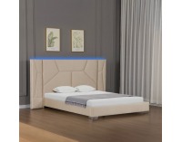 Manželská posteľ s roštom a LED osvetlením Altesa 160x200 cm - béžová