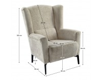 Kreslo (ušiak) Alura - krémová