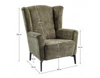 Kreslo (ušiak) Alura - olivová