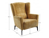 Kreslo (ušiak) Alura - žltá