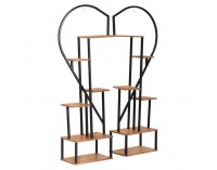 Kovový stojan na kvety (2 ks) Amadis - čierna / dub