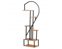 Kovový stojan na kvety (2 ks) Amadis - čierna / dub