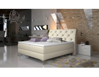 Čalúnená manželská posteľ s úložným priestorom Amika 160 - béžová